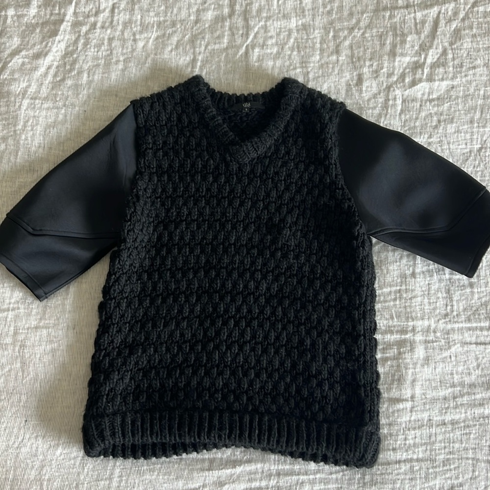 Tibi black short sleeved sweater